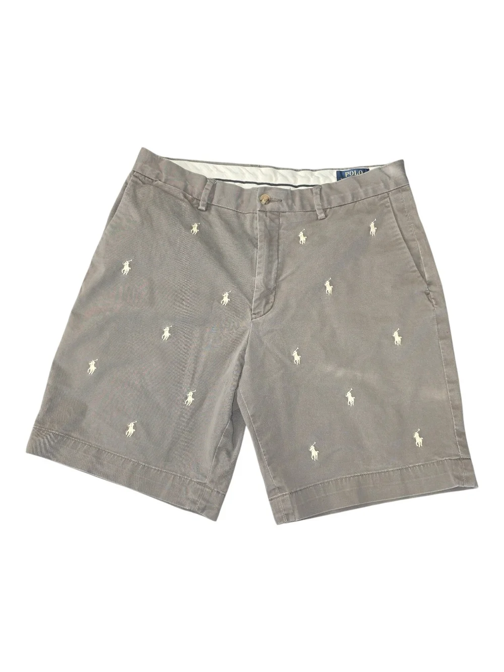 Polo Ralph Lauren Men's All Over Pony Classic Fit Shorts Gray Size 33